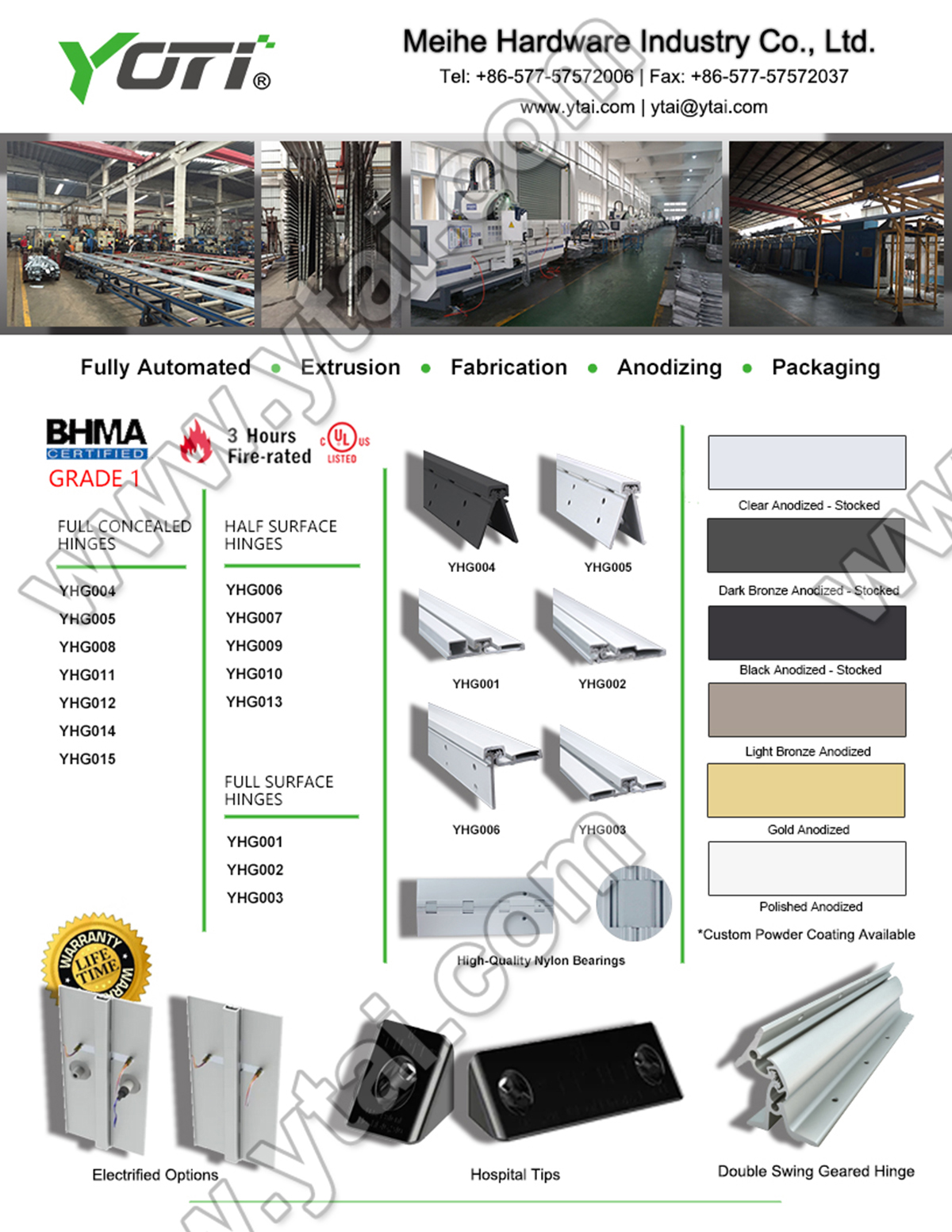 Continuous Hinge Sell Sheet