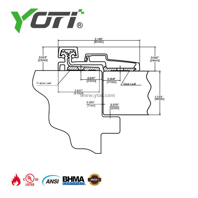 YHG002 ANSI/BHMA Compliant Geared Hinge For Door Use