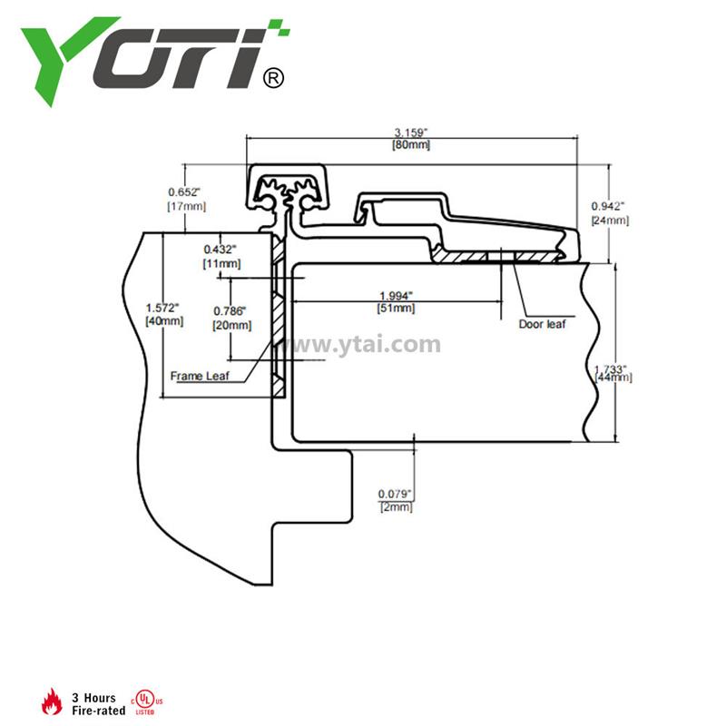 YHG009 Continuous Geared Aluminum Hinges Half Surface