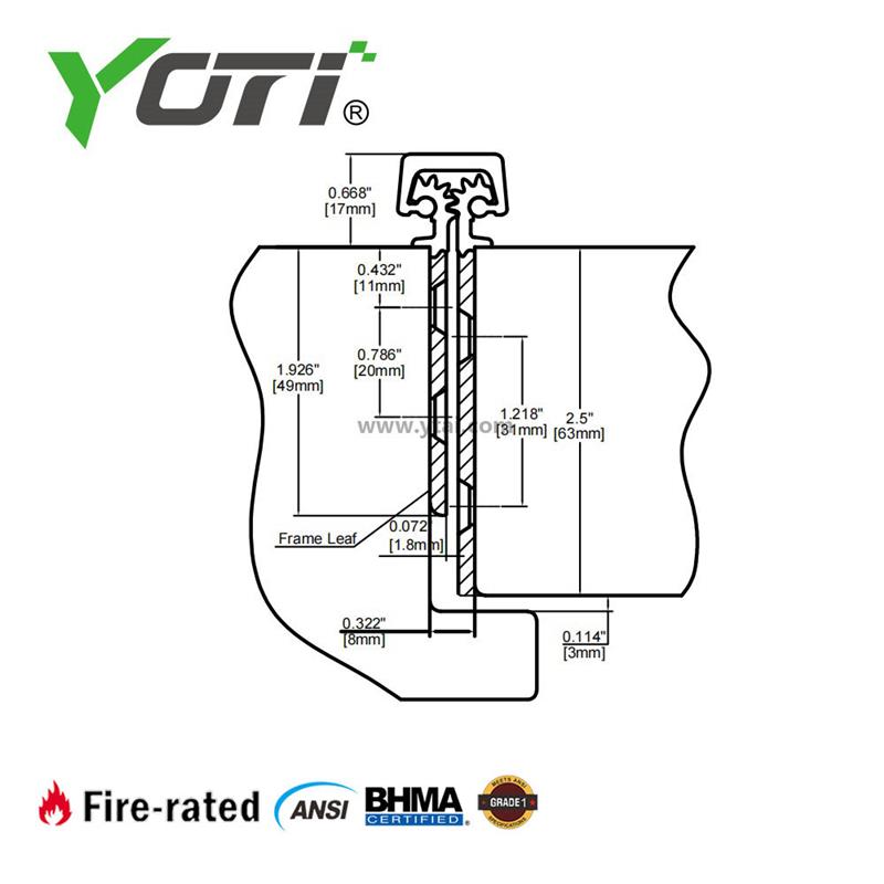 YHG015 Concealed Leaf Hinges For Door Aluminum Material