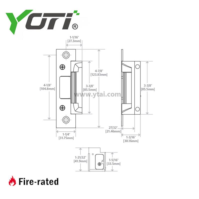 YOTI ES009 Series Compact 12VDC Stainless Steel Electric Strike Works with Cylindrical Locksets up to a 3/4