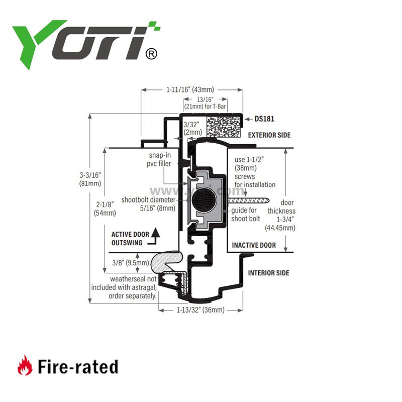 YDW605 Astragals Door Locking Industrial Style