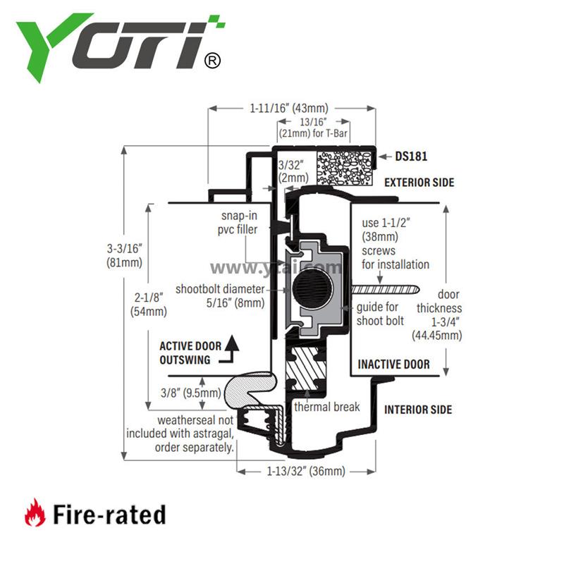 YDW603 Commercial Astragals Door Locking