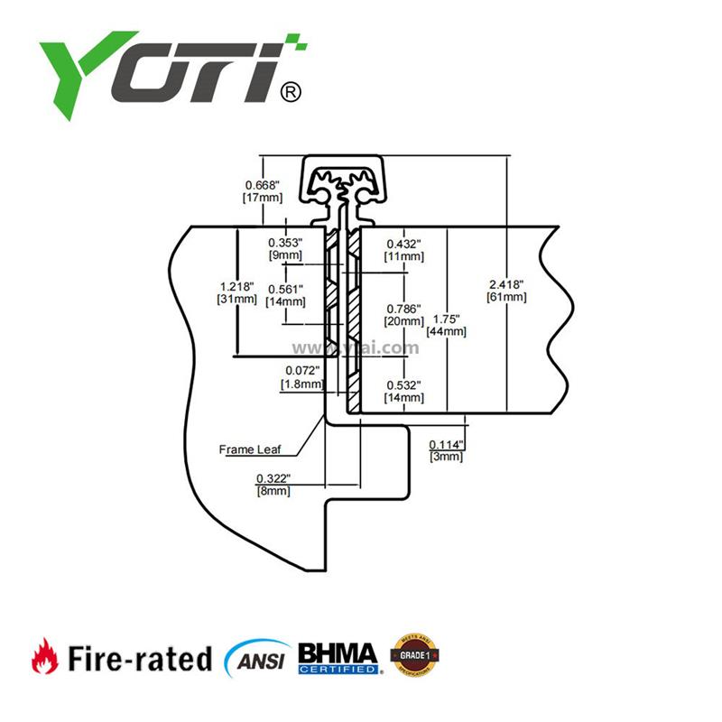 YHG014 Continuous Geared Aluminum Concealed Leaf Hinge