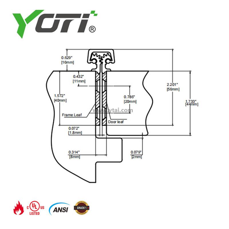 YHG004 Concealed Leaf Continuous Geared Hinges
