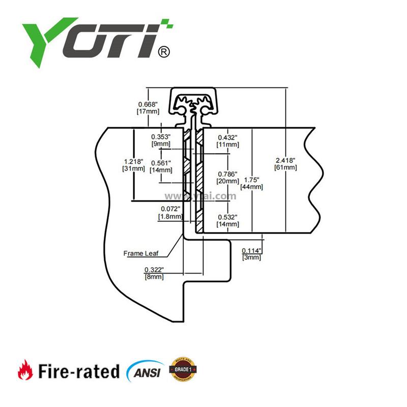 YHG014 Continuous Geared Aluminum Concealed Leaf Hinge